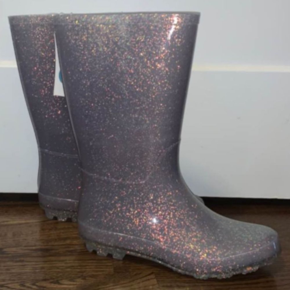 Glitter Rain Girls Rubber Boots Shoes Cat & Jack